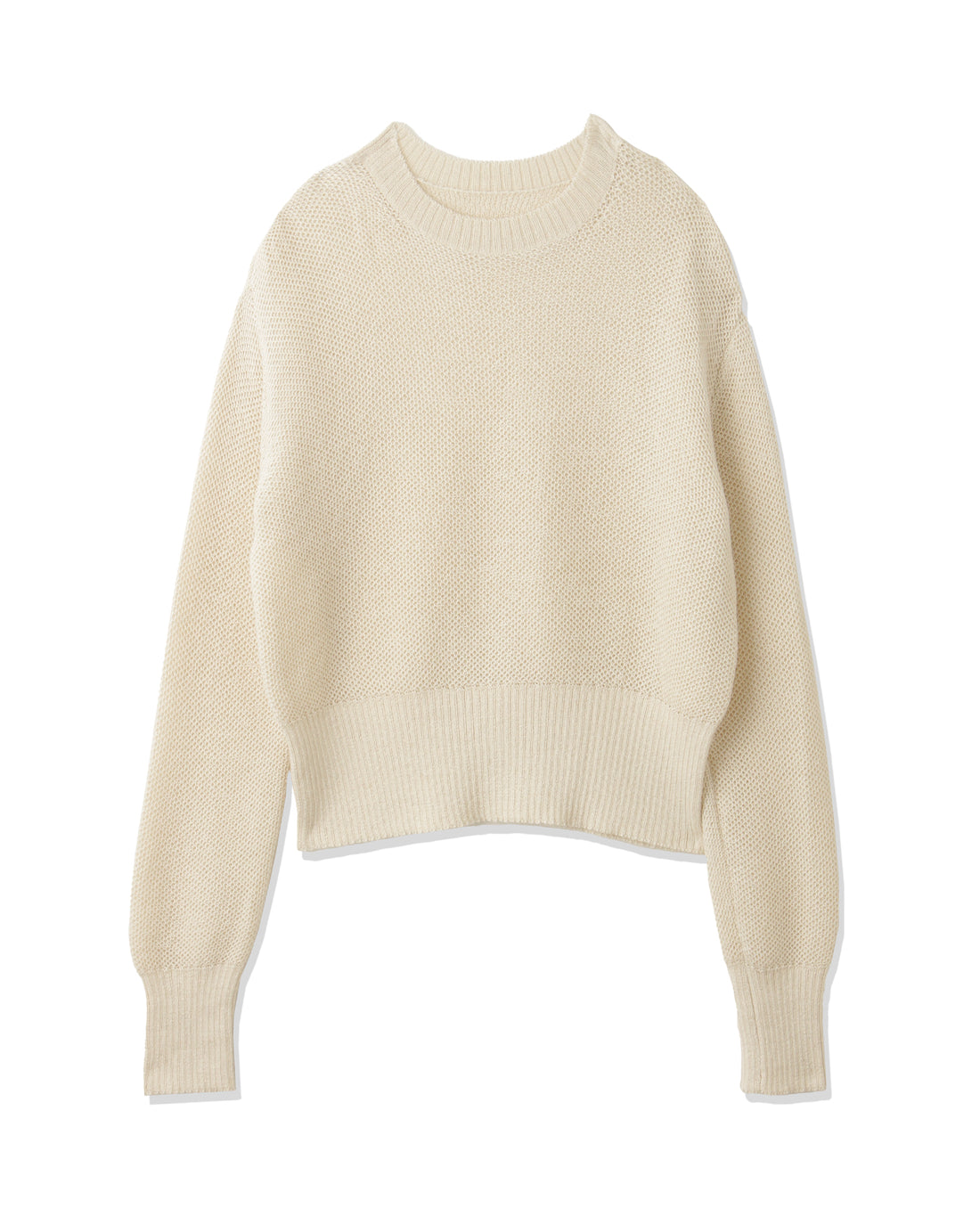 ＜TOQUE＞アルパカシルクハニカムメッシュニット＜オフホワイト＞