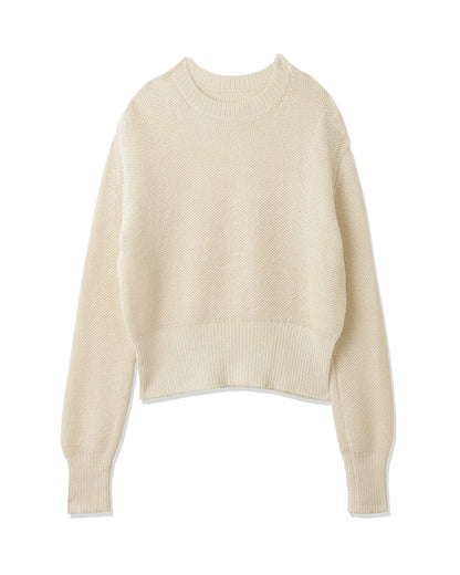 ＜TOQUE＞アルパカシルクハニカムメッシュニット＜オフホワイト＞