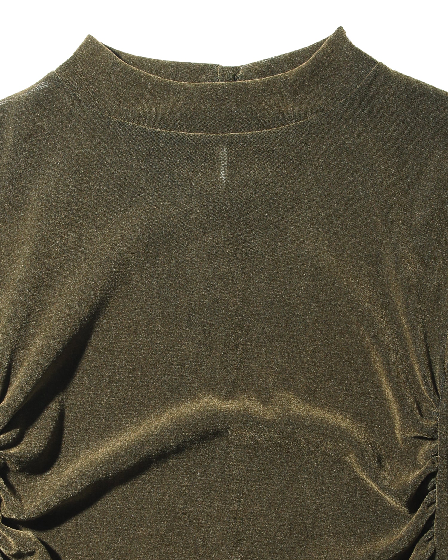 Flocked tulle pullover (olive green)