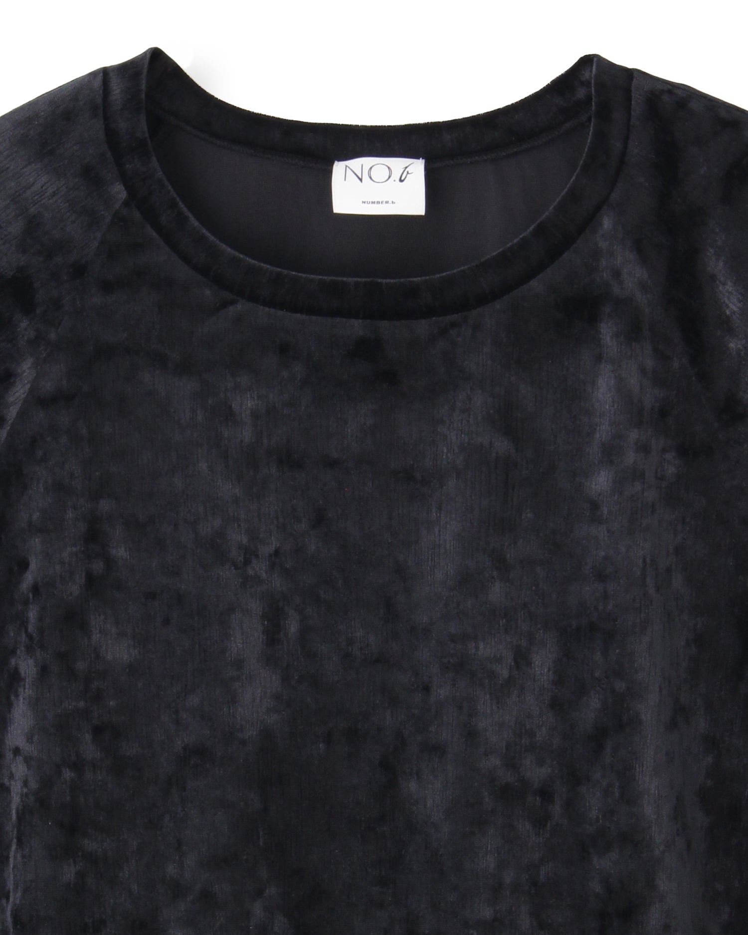 ベロアクルーネックプルオーバー＜ブラック＞