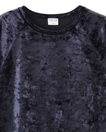 ベロアクルーネックプルオーバー＜ネイビー＞