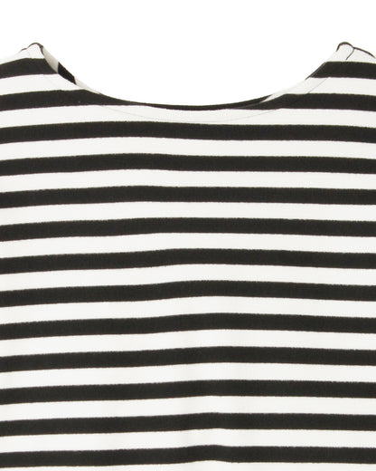 ジャージーカットソー＜ブラック×ホワイト＞