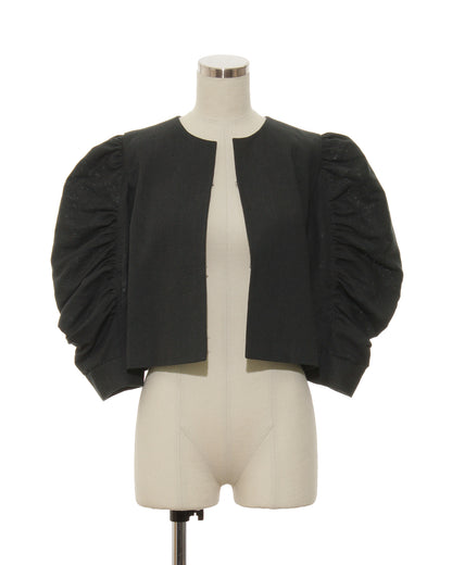 [SOLD OUT] Cotton linen short jacket &amp;lt;Black&amp;gt;