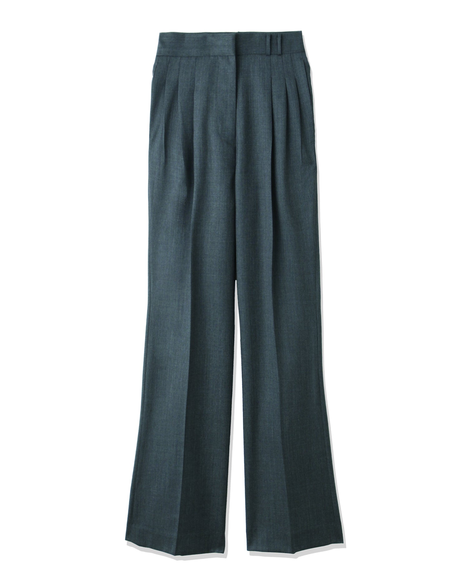 Semi-wide tuck pants (gray)