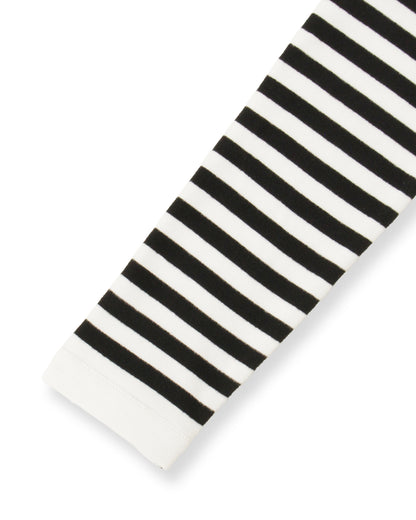 ジャージーカットソー＜ブラック×ホワイト＞