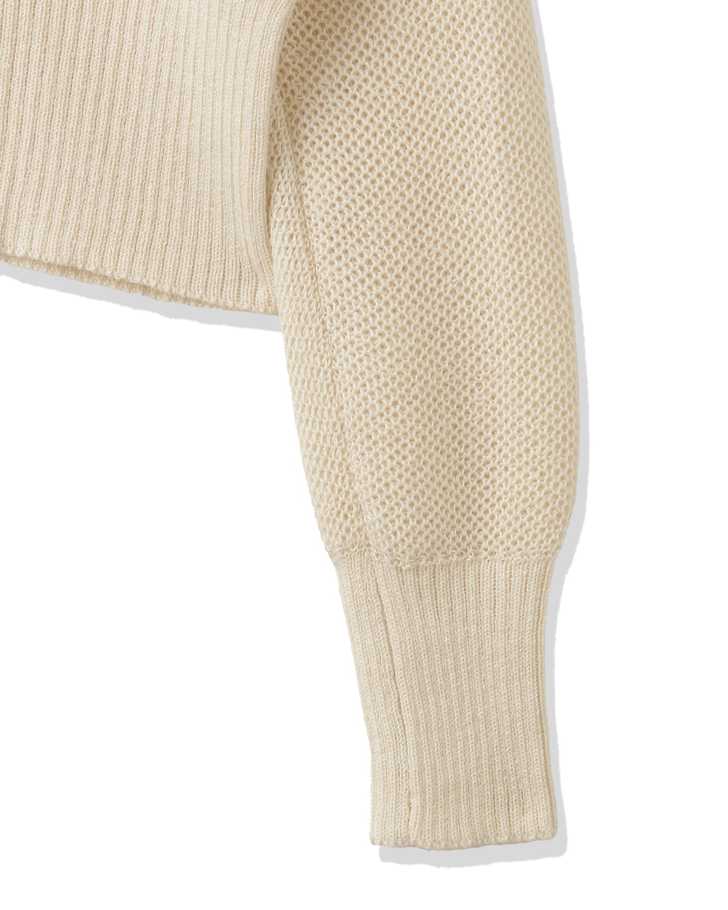 ＜TOQUE＞アルパカシルクハニカムメッシュニット＜オフホワイト＞