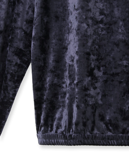 ベロアクルーネックプルオーバー＜ネイビー＞