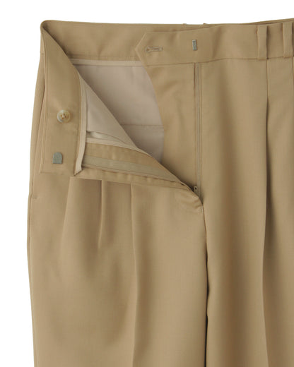 Semi-wide pleated pants &amp;lt;camel&amp;gt;