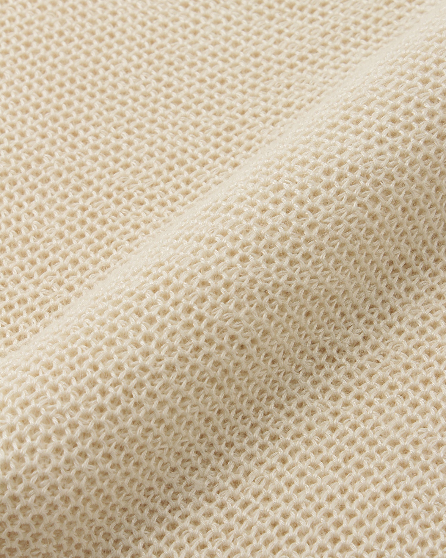 ＜TOQUE＞アルパカシルクハニカムメッシュニット＜オフホワイト＞