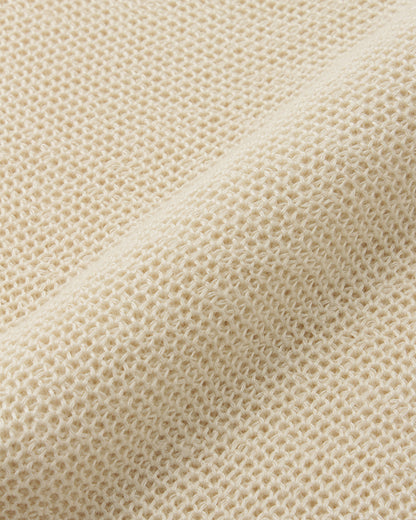 ＜TOQUE＞アルパカシルクハニカムメッシュニット＜オフホワイト＞