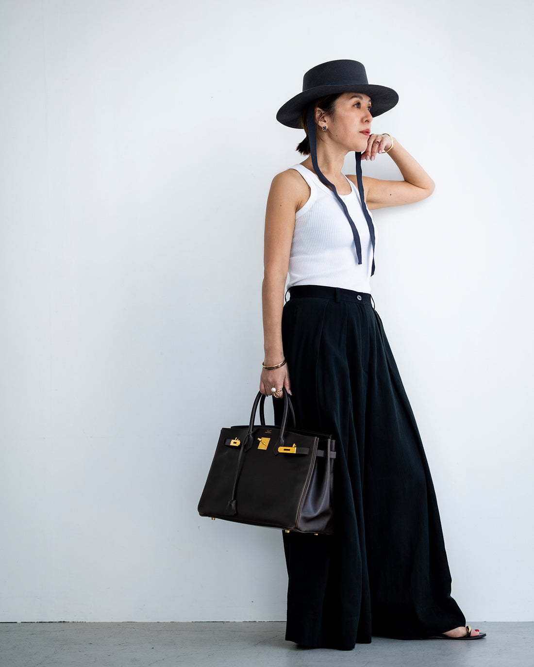 シアーワイドパンツ