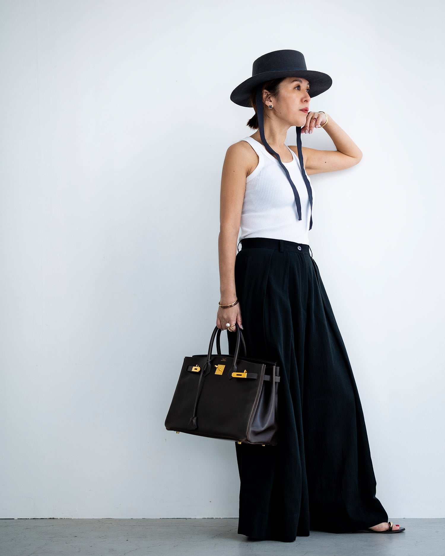 シアーワイドパンツ