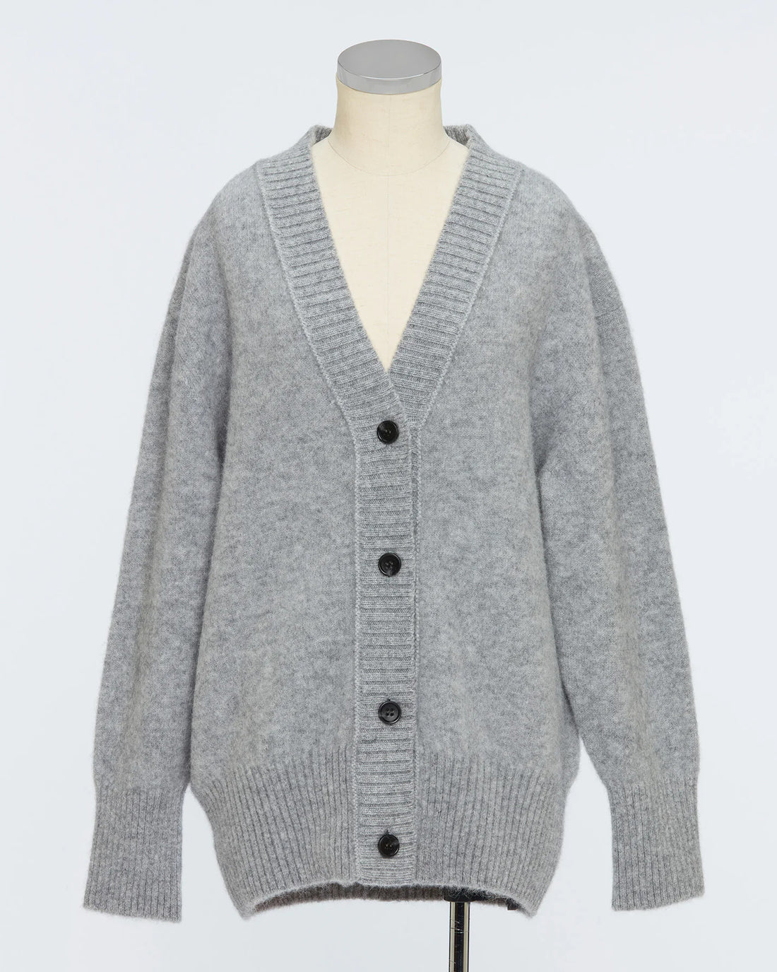 ＜TOQUE＞アルパカウール縮絨ニットカーディガン＜グレー＞