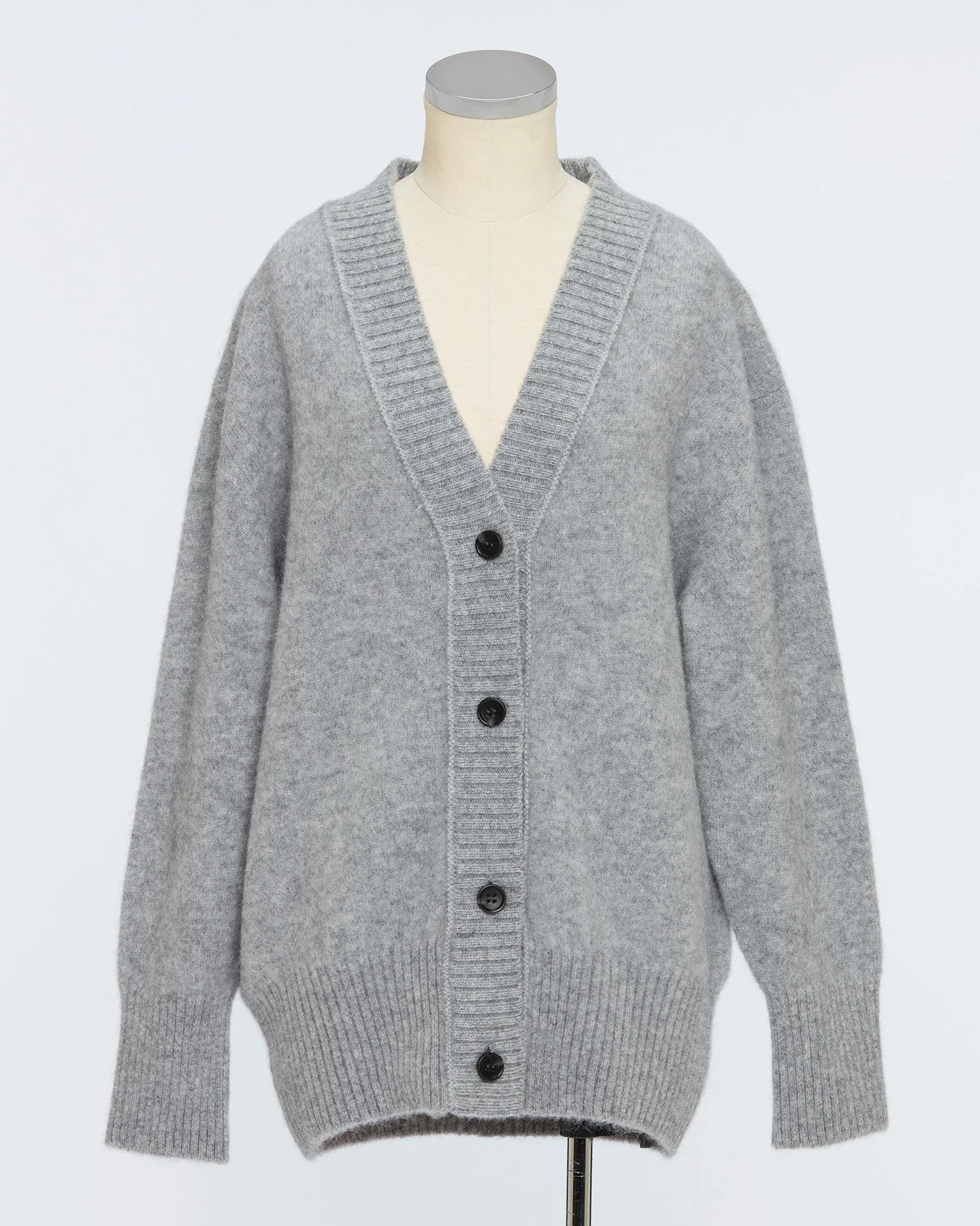 ＜TOQUE＞アルパカウール縮絨ニットカーディガン＜グレー＞
