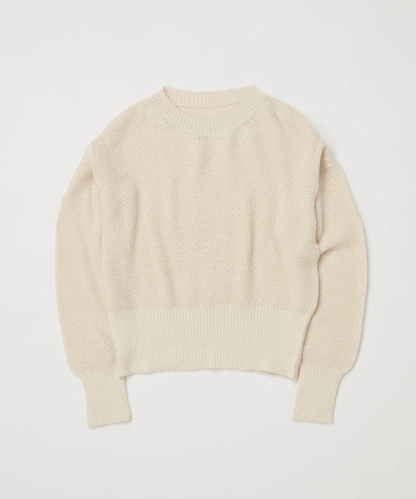 ＜TOQUE＞アルパカシルクハニカムメッシュニット＜オフホワイト＞