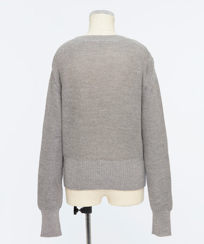 ＜TOQUE＞アルパカシルクハニカムメッシュニット＜グレー＞