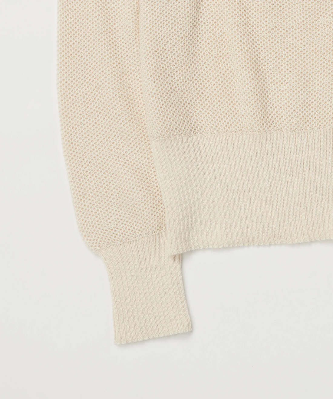 ＜TOQUE＞アルパカシルクハニカムメッシュニット＜オフホワイト＞