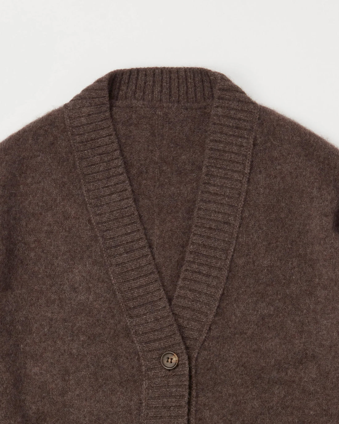 ＜TOQUE＞アルパカウール縮絨ニットカーディガン＜ブラウン＞