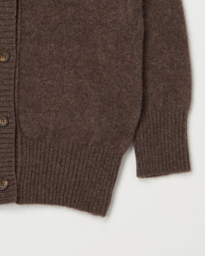 ＜TOQUE＞アルパカウール縮絨ニットカーディガン＜ブラウン＞