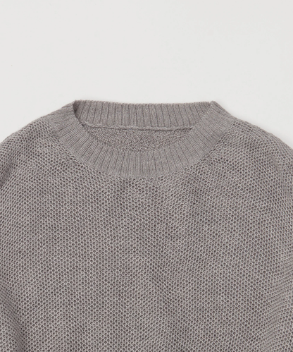 ＜TOQUE＞アルパカシルクハニカムメッシュニット＜グレー＞