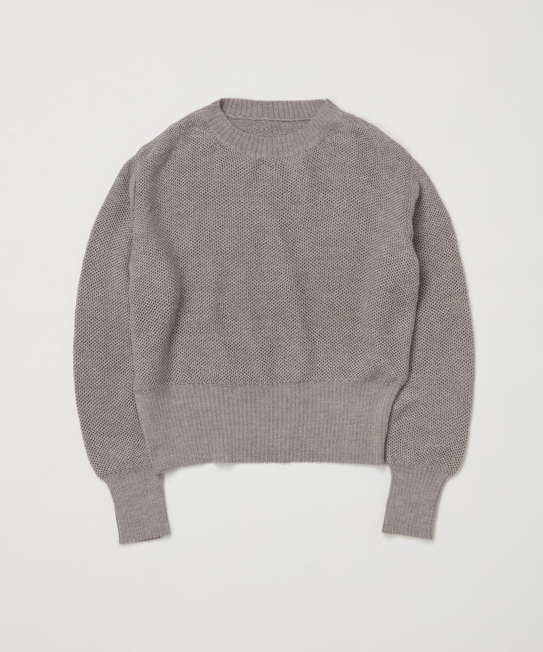 ＜TOQUE＞アルパカシルクハニカムメッシュニット＜グレー＞