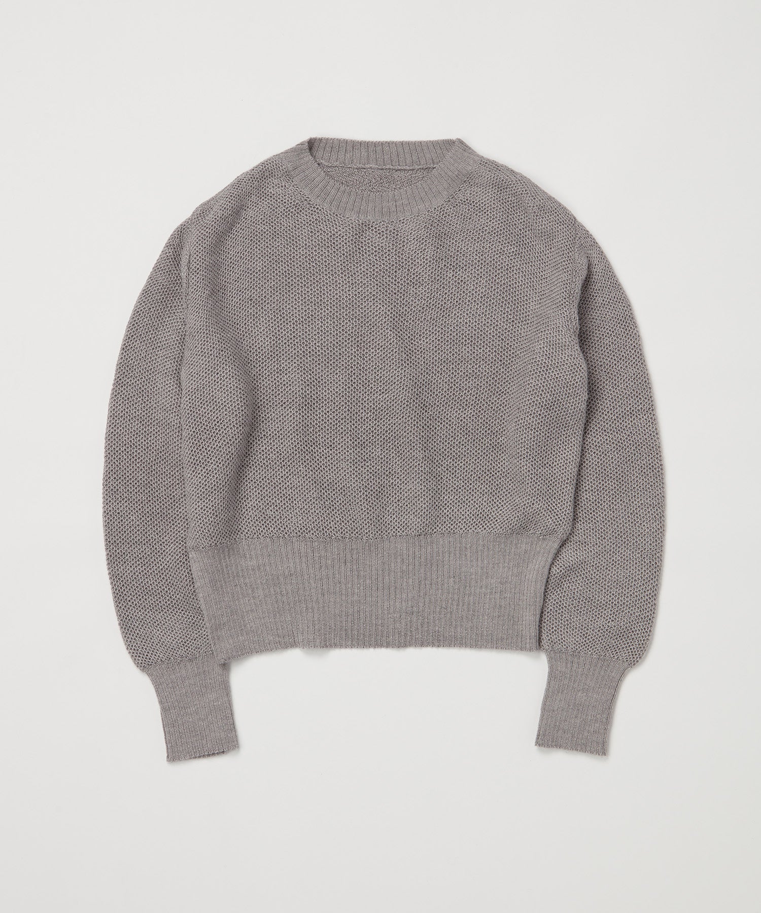 ＜TOQUE＞アルパカシルクハニカムメッシュニット＜グレー＞