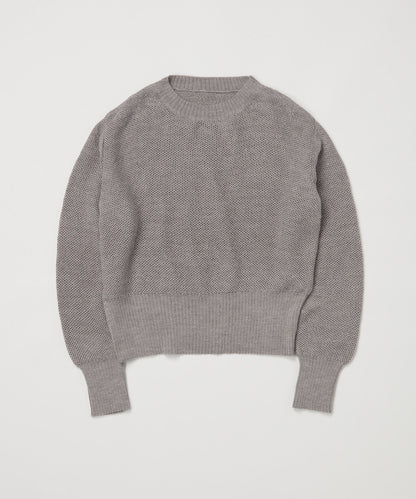 ＜TOQUE＞アルパカシルクハニカムメッシュニット＜グレー＞