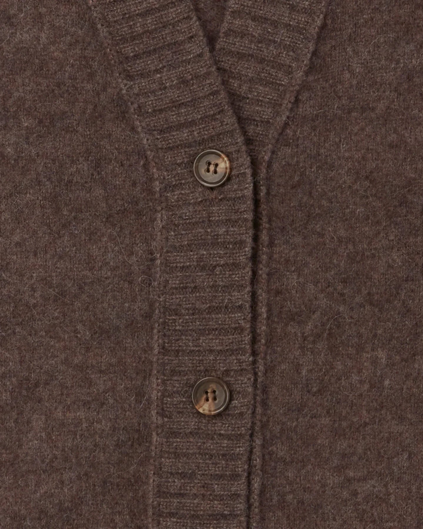 ＜TOQUE＞アルパカウール縮絨ニットカーディガン＜ブラウン＞