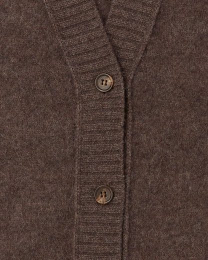 ＜TOQUE＞アルパカウール縮絨ニットカーディガン＜ブラウン＞