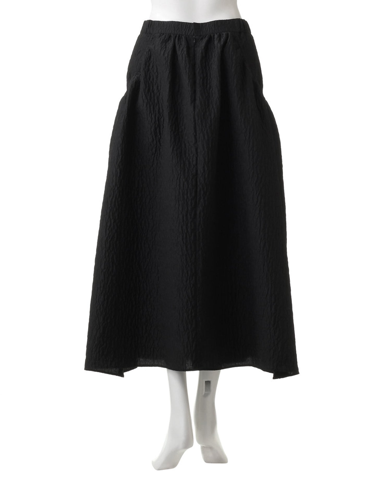 Jacquard gathered skirt &amp;lt;black&amp;gt;